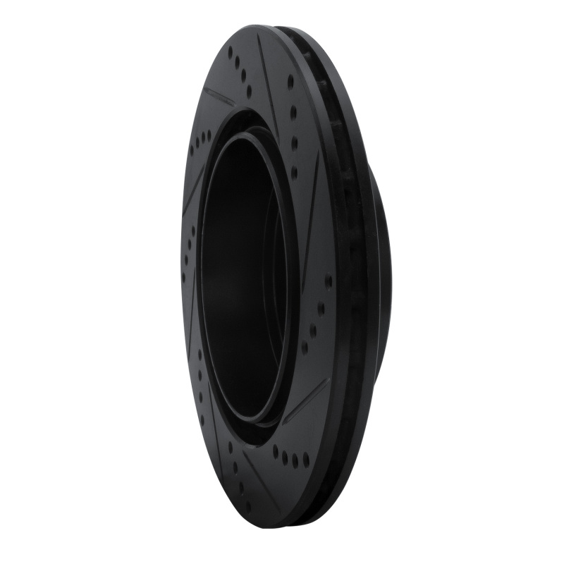 Mitsubishi Lancer Brake Rotor (1) - Rear Left - R1 Concepts - Drilled & Slotted - Black - `03-`06